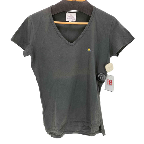 ヴィヴィアンウエストウッド Vivienne Westwood LONDON  オーブ刺繍 VネックTシャツ メンズ  M